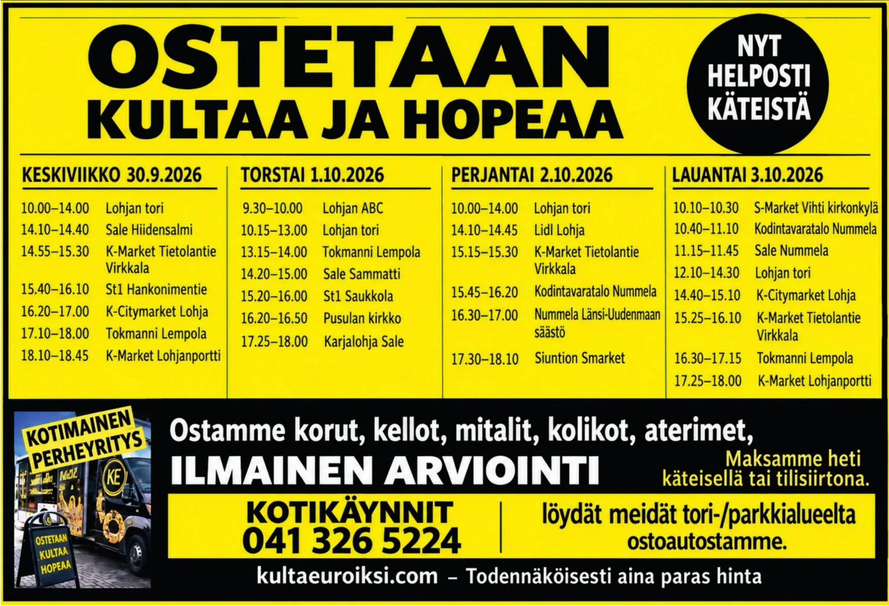 Ostetaan kultaa ja hopeaa