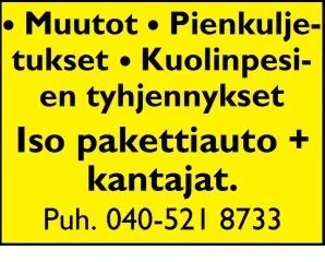 Muutot ja pienkuljetukset