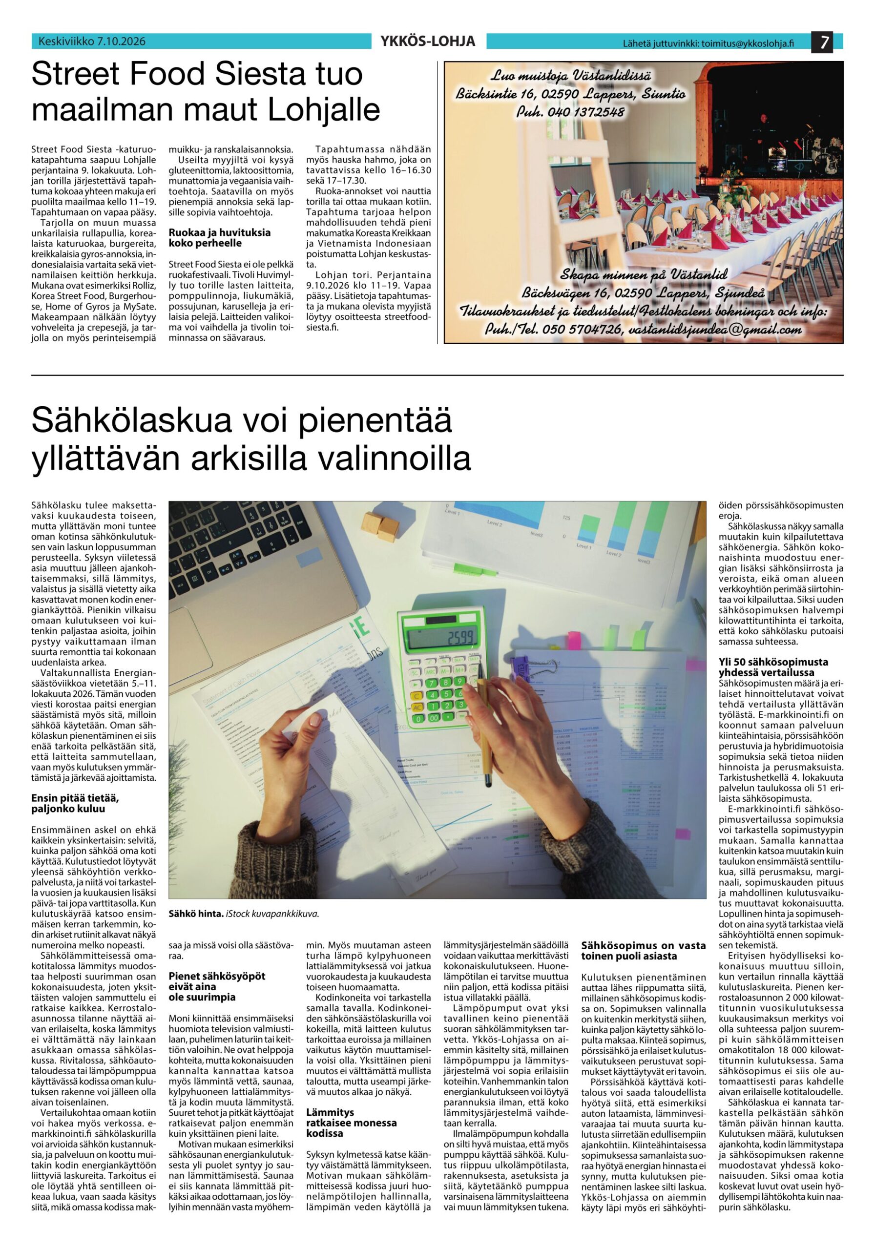 Västanlid – juhlatilat
