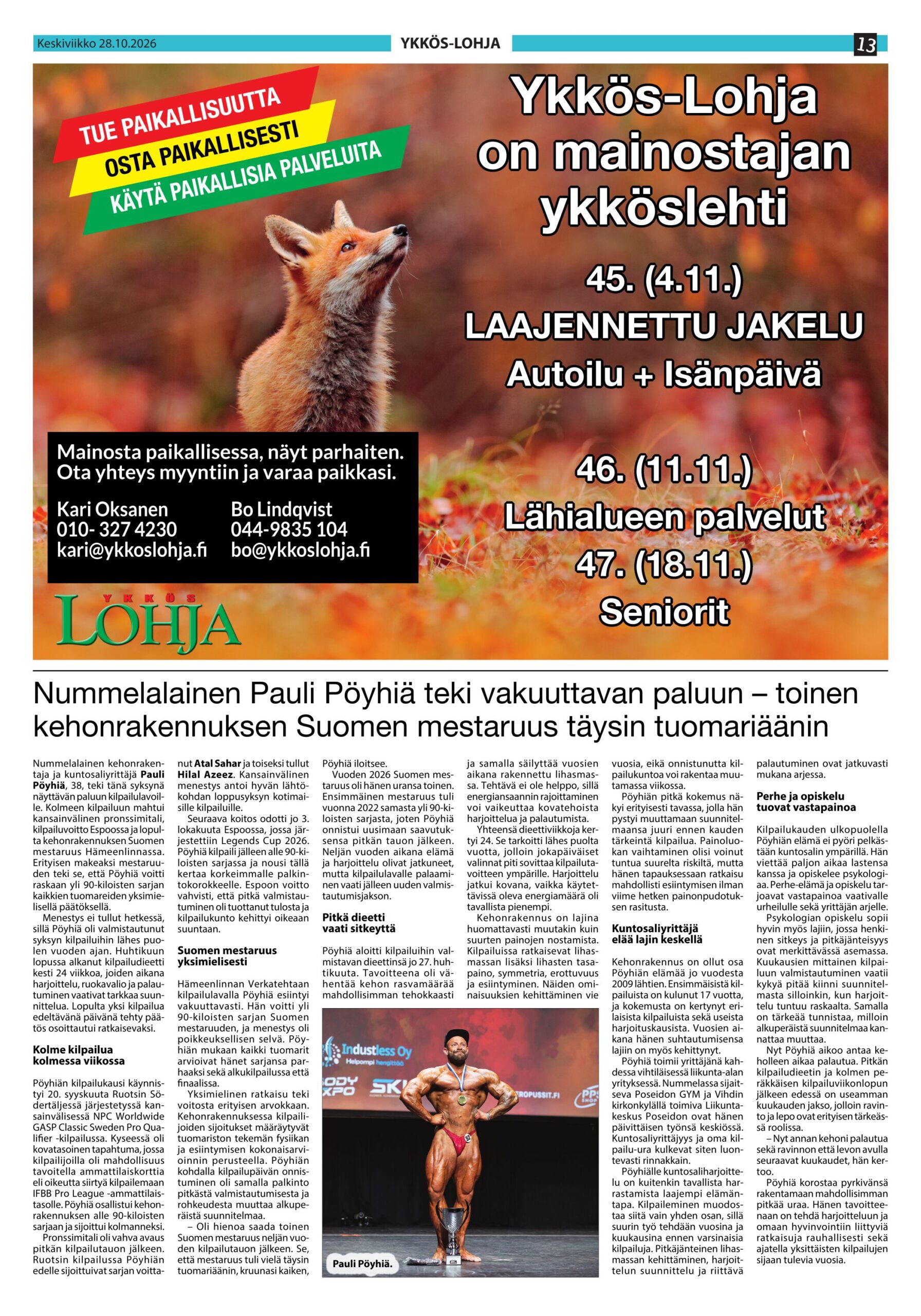 Ykkös-Lohja – tulevat teemanumerot