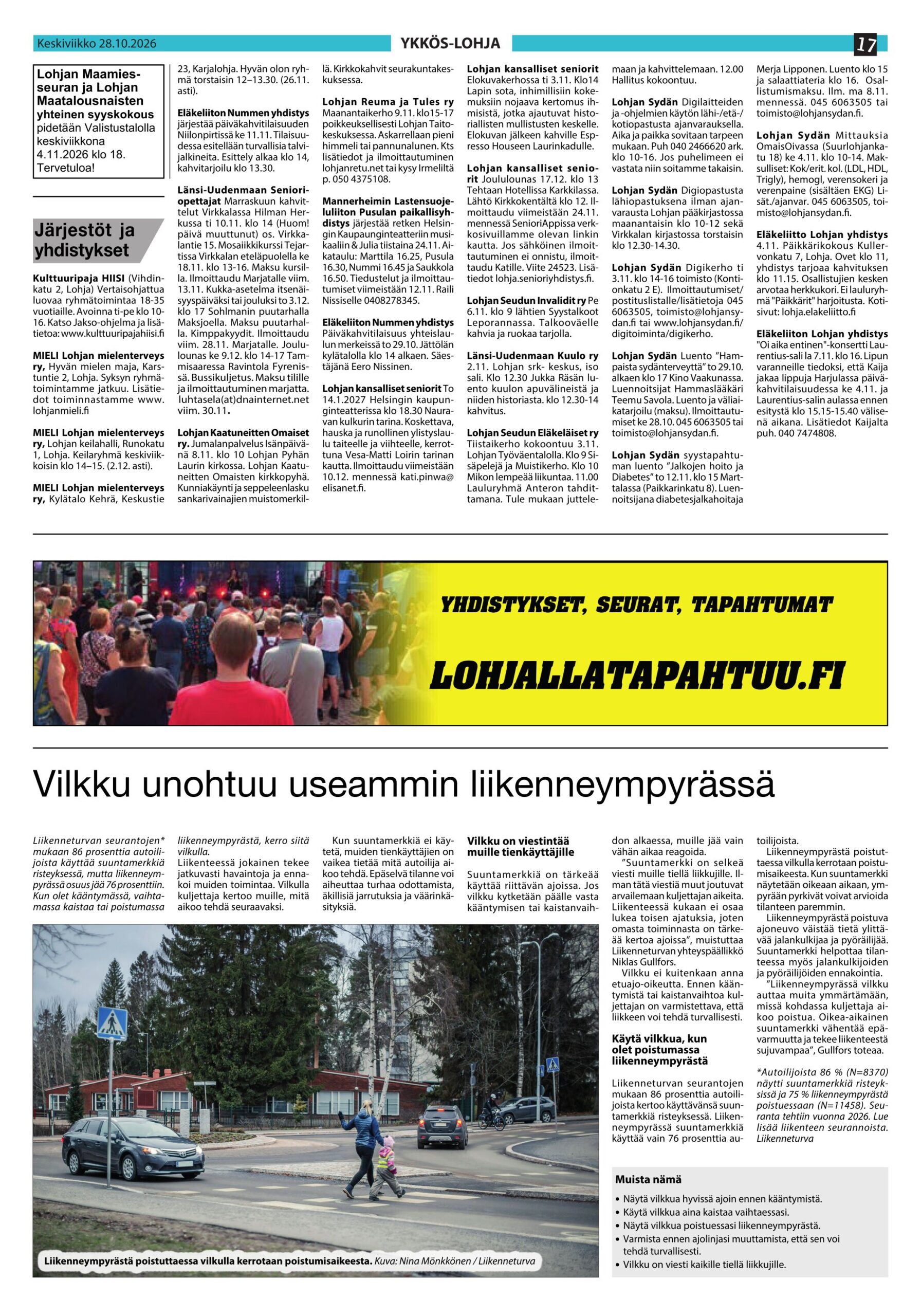 Lohjan Maamiesseura ja Maatalousnaiset – syyskokous